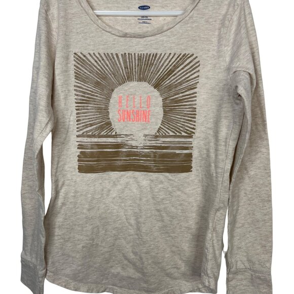 Old Navy Girls L 10 12 Long Sleeve Hello Sunshine Graphic Tee - Picture 1 of 6